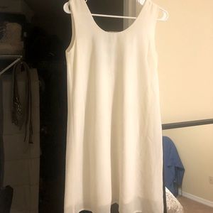 Off white (bone) shift dress with lace back detail